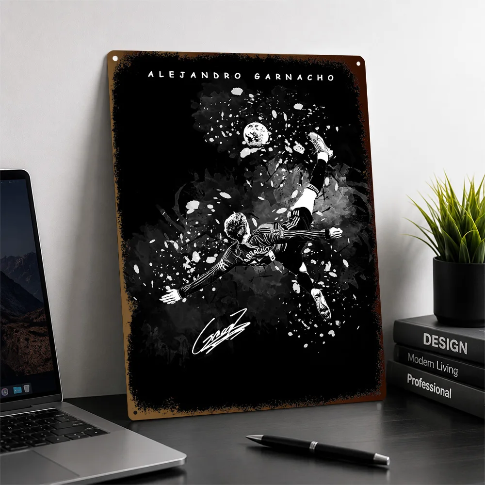 Alejandro Garnacho Bicycle Kick Printed Poster Personalized Aluminum Metal Sign Stadium Moment Wall Art Made For Football Fans