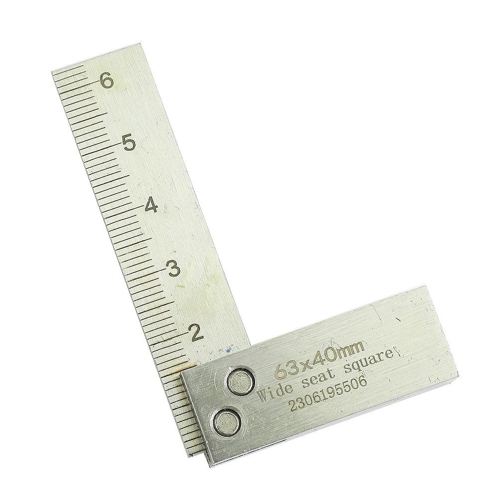 90 Degree Right Angle Ruler Wide Base With Scale Engineer Precision Ground Carbon Steel Hardened Angle Ruler Steel MeasuringTool