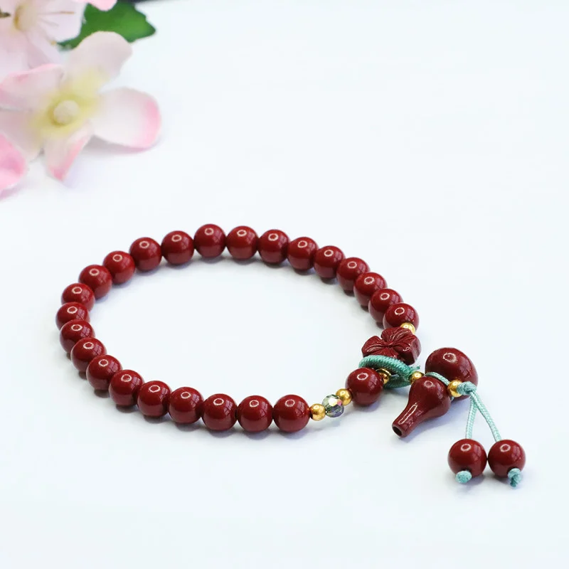 

Natural Genuine Cinnabar Bracelet Purple Gold Sand Gourd Bracelet Jewelry Gift Men's And Women's Fine Jewelry