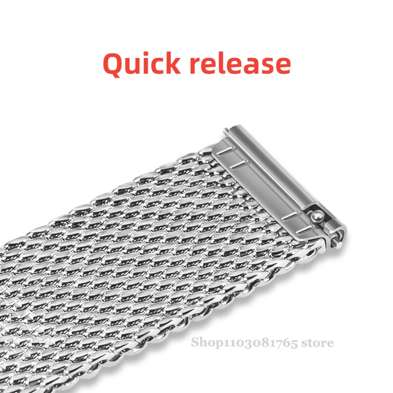 High Quality Stainless Steel Watch Strap 18mm 20mm 22mm  For Rolex Omega IWC  1.0mm 0.6mm Milanese Woven Watch Band