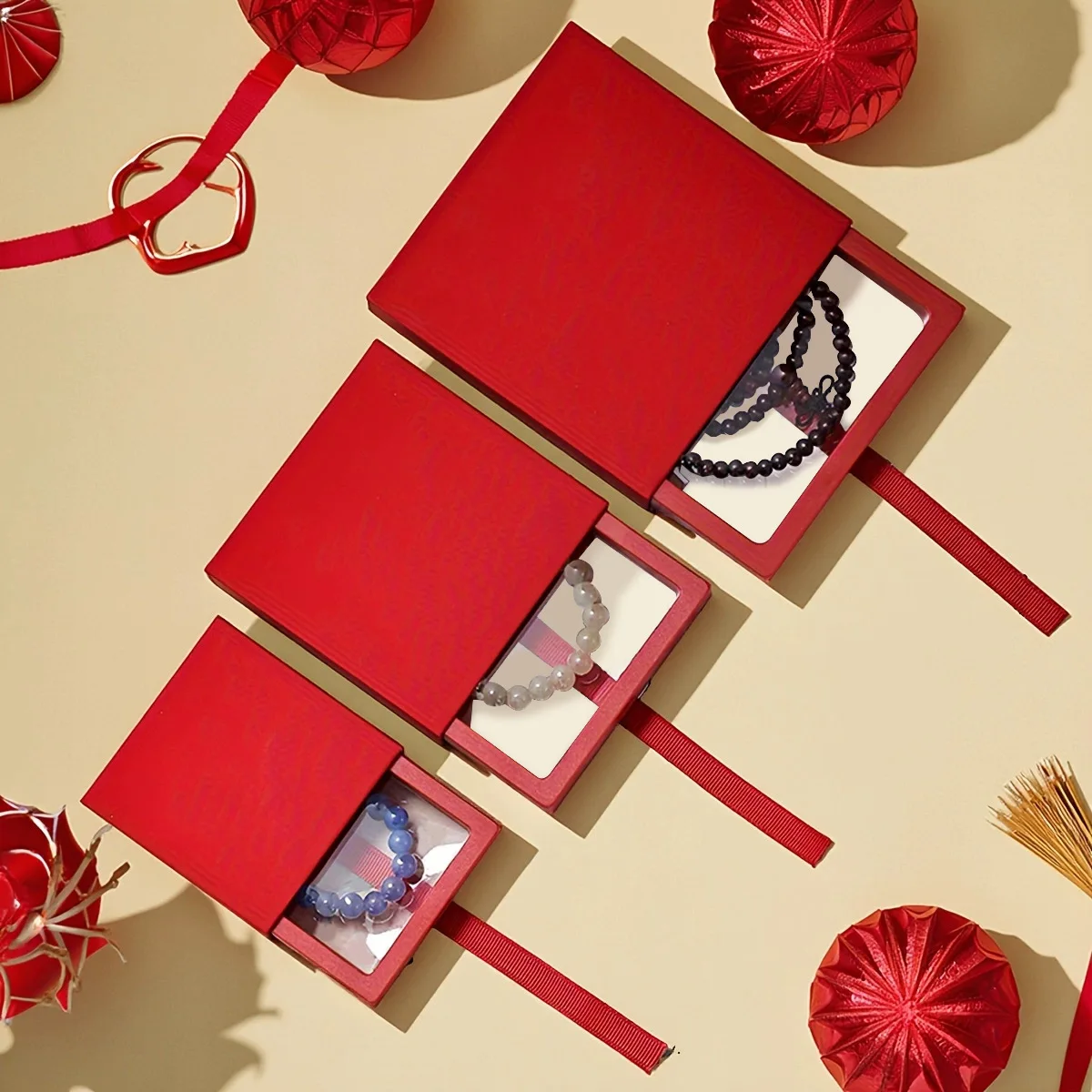 3-teiliges Set, transparente schwimmende Präsentationsbox in 3 Größen, Schmuckaufbewahrungsbox aus Kunststofffolie, Schmuckverpackungsbox/Geschenkbox