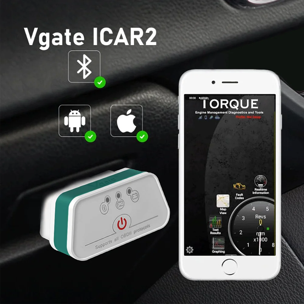 ICar 2 II WIFI Scanner Vgate ICar2 ELM327 V2.1 OBD OBD2 WIFI Bluetooth Scanner Diagnostic Tool WI-FI Adapter V 2.1 OBDII