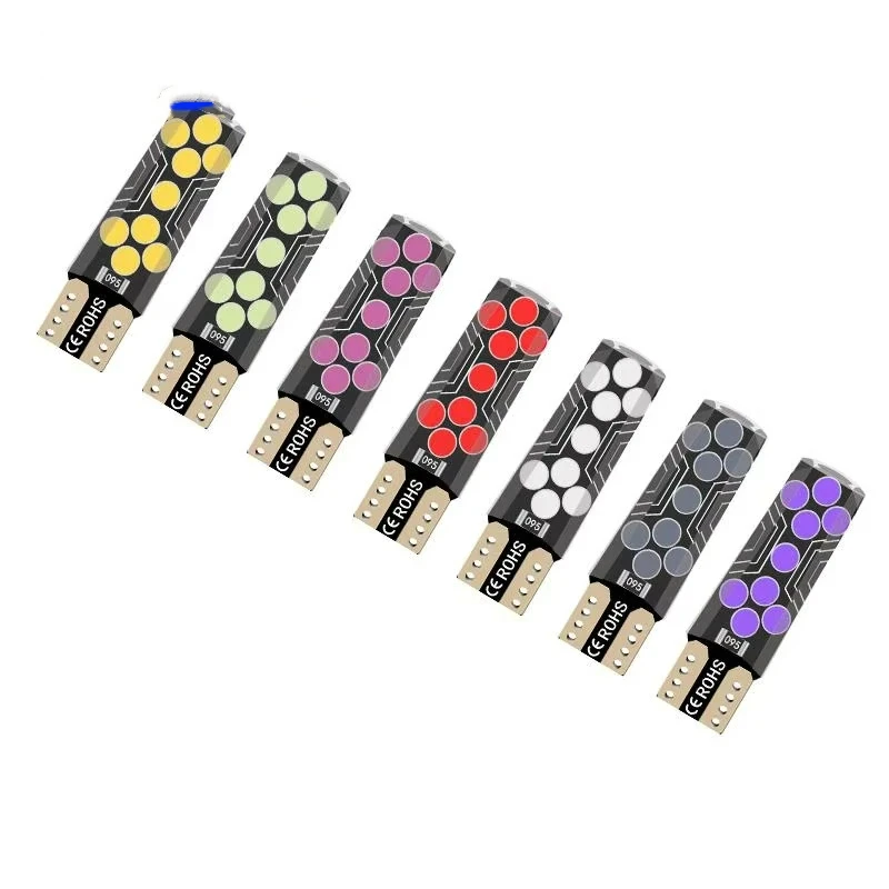 

100PCS LED T10 COB 18SMD Auto Motorcycle Car LED bulb auto led interior reading indicator lights bulbs multi-color Silica