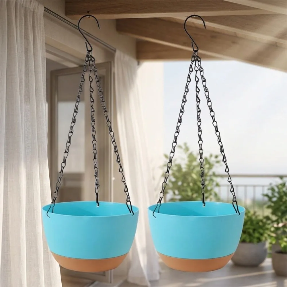 For Balconies Porous Bottom Design Hanging Flowerpot Indoor Garden Drainage Flowerpot Excellent Drainage Innovative Reservoir