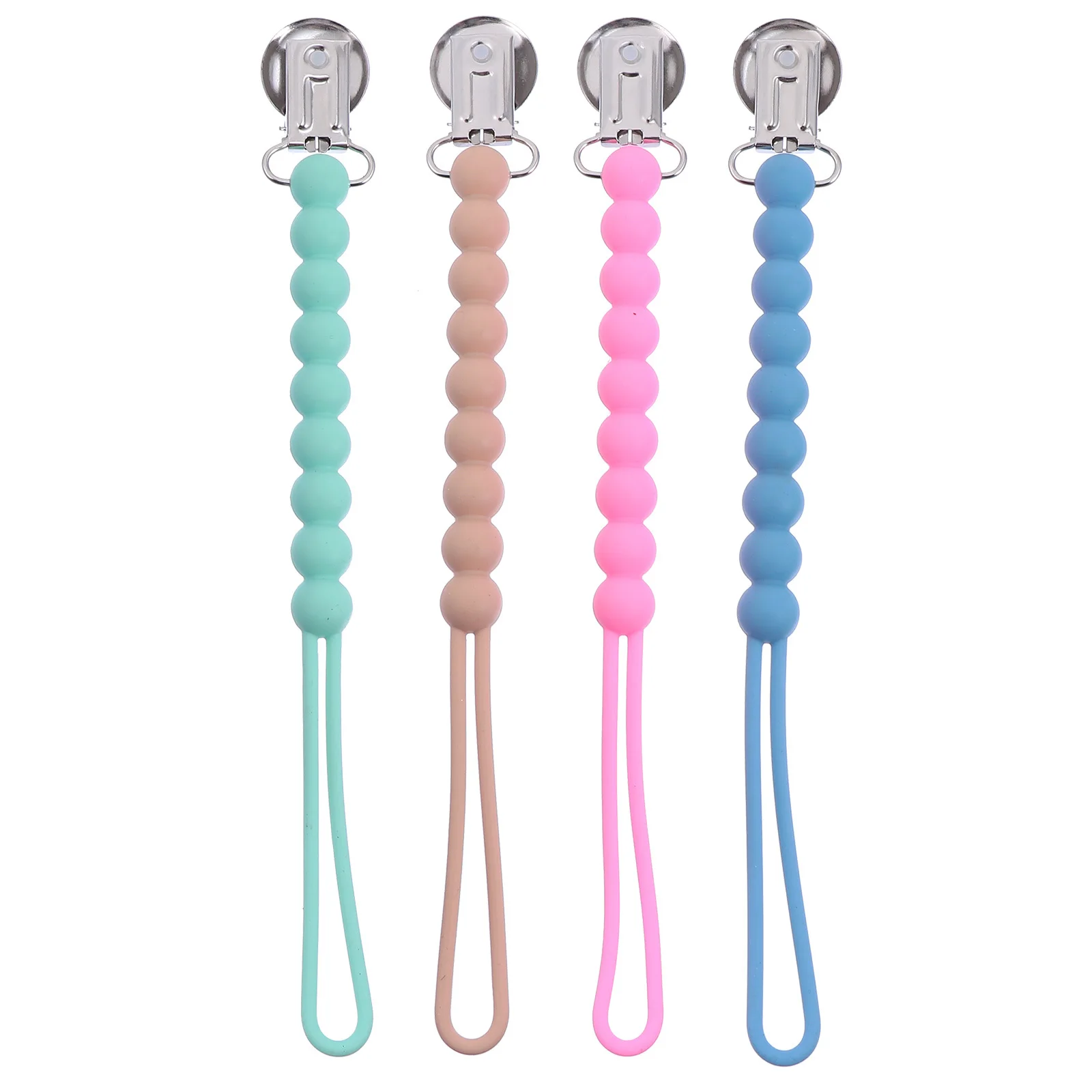 

4 Pcs Infant Pacifier Clip Newborn Chain Silicone Holder for Baby Shower Gift Soother Babies