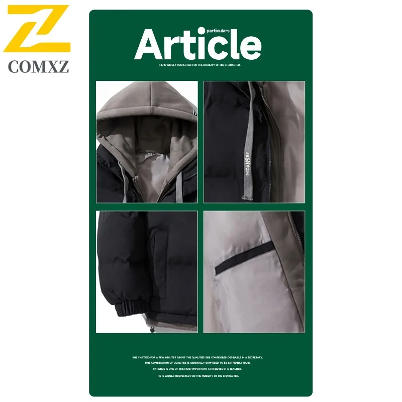 Giacca da uomo con cappuccio per il tempo libero all'aperto Parka invernale Piumino ispessito foderato in pile Capispalla termico da strada antivento impermeabile