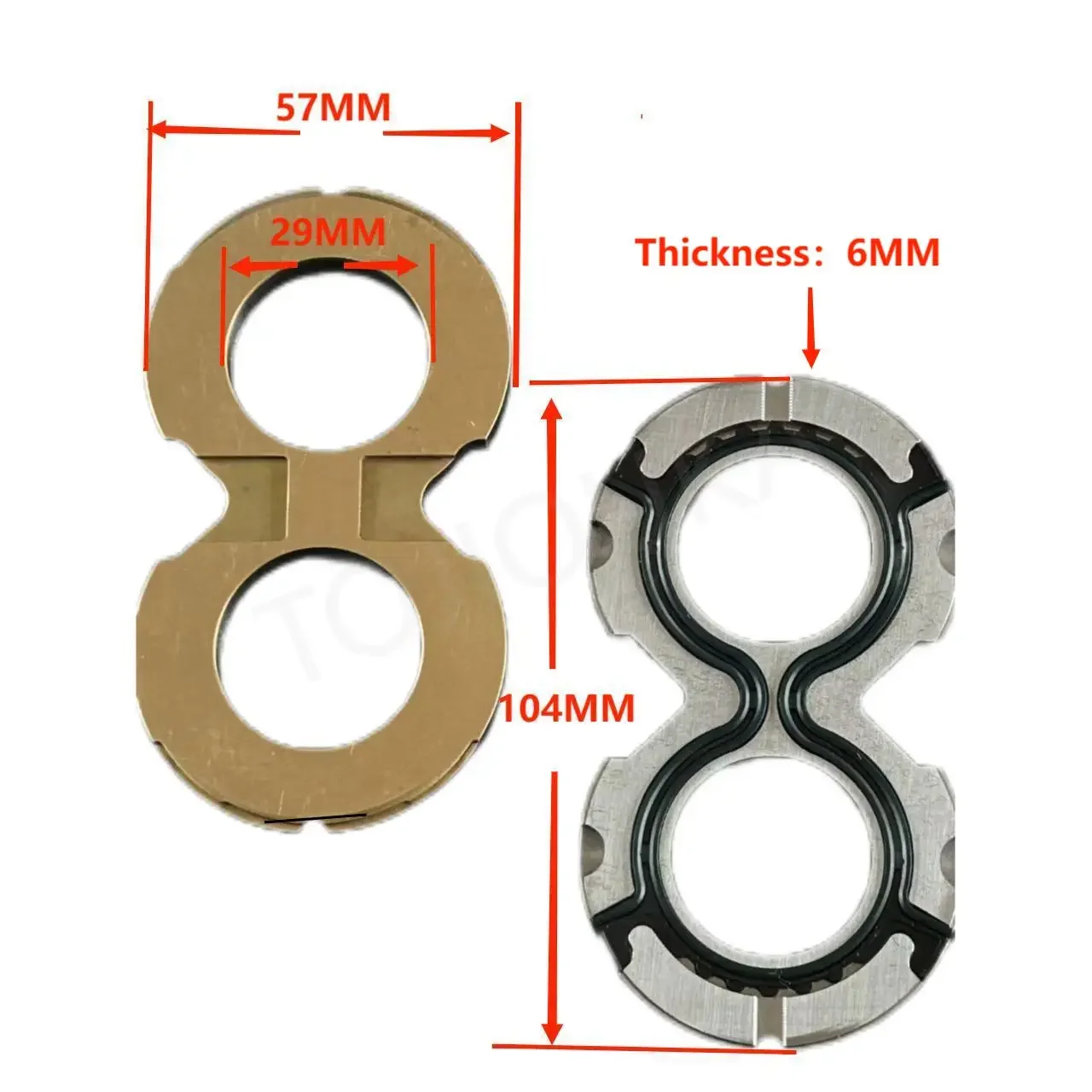 Bomba hidráulica Bomba de engrenagem, Junta resistente ao desgaste, 8-Shaped Seal Groove Side Plate, Junta de alta pressão, 2 pcs