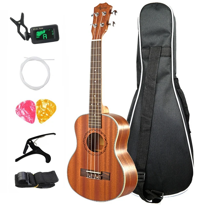 

A57T 23 Inch Concert Ukulele Set Mahogany 4 Strings Hawaiian Small Mini Guitar with Bag for Beginner Musical Instruments