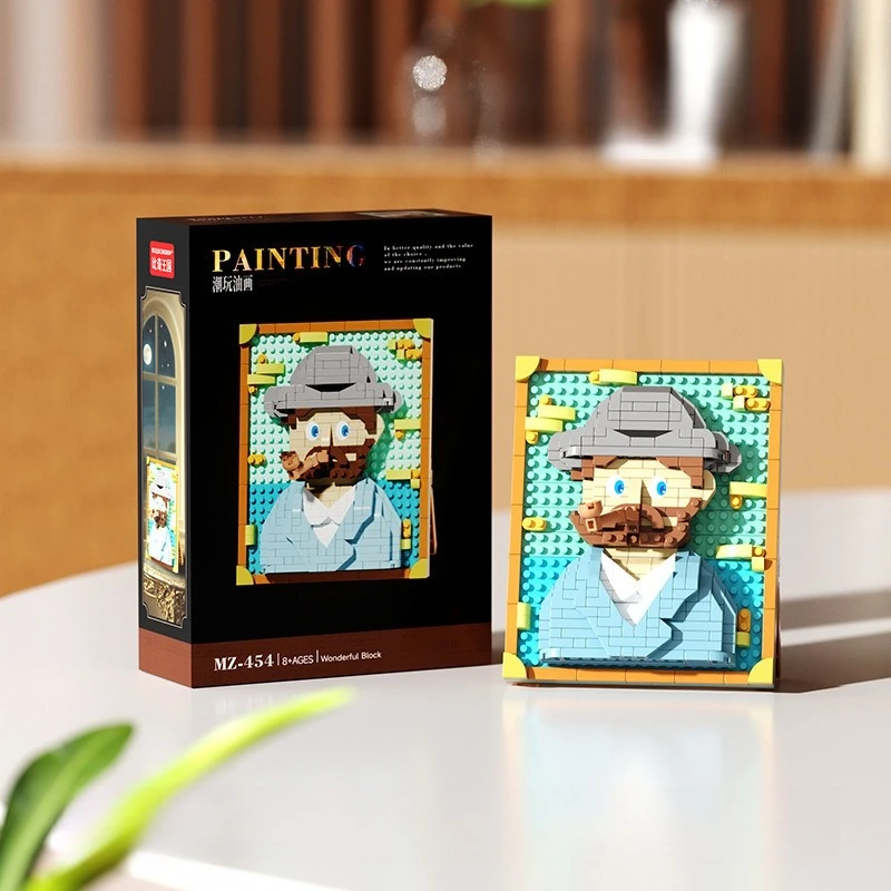 Heißverkaufte weltberühmte Malerei Montage Bausteine Kreative Pixel Ölgemälde Rahmen Sonnenblume Baustein Dekoration – Detail 10