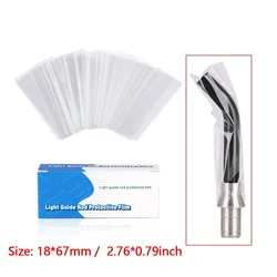200pcs/Box Dental Material Disposable Light Curing Head Protective Cover Light Guide Light Stick Sleeve 18*67MM/2.76*0.79 inch