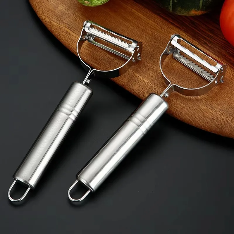 Double-headed Smiley Face Stainless Steel Apple Peeler Fruit Peeler Potato Grater Kitchen Gadget