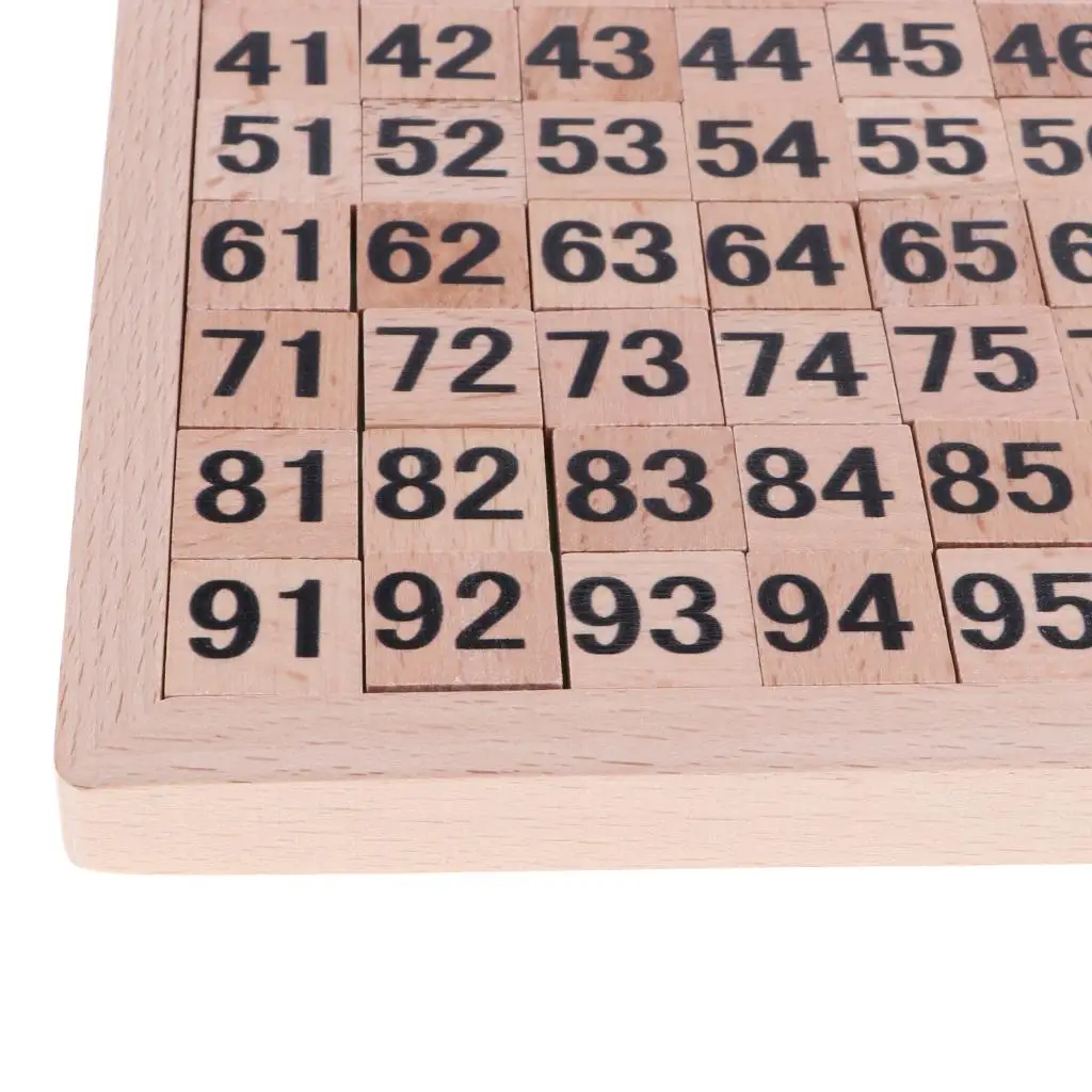 Wooden Puzzle Hundred Board Montessori Math Toy for Children Early Education Classroom Game