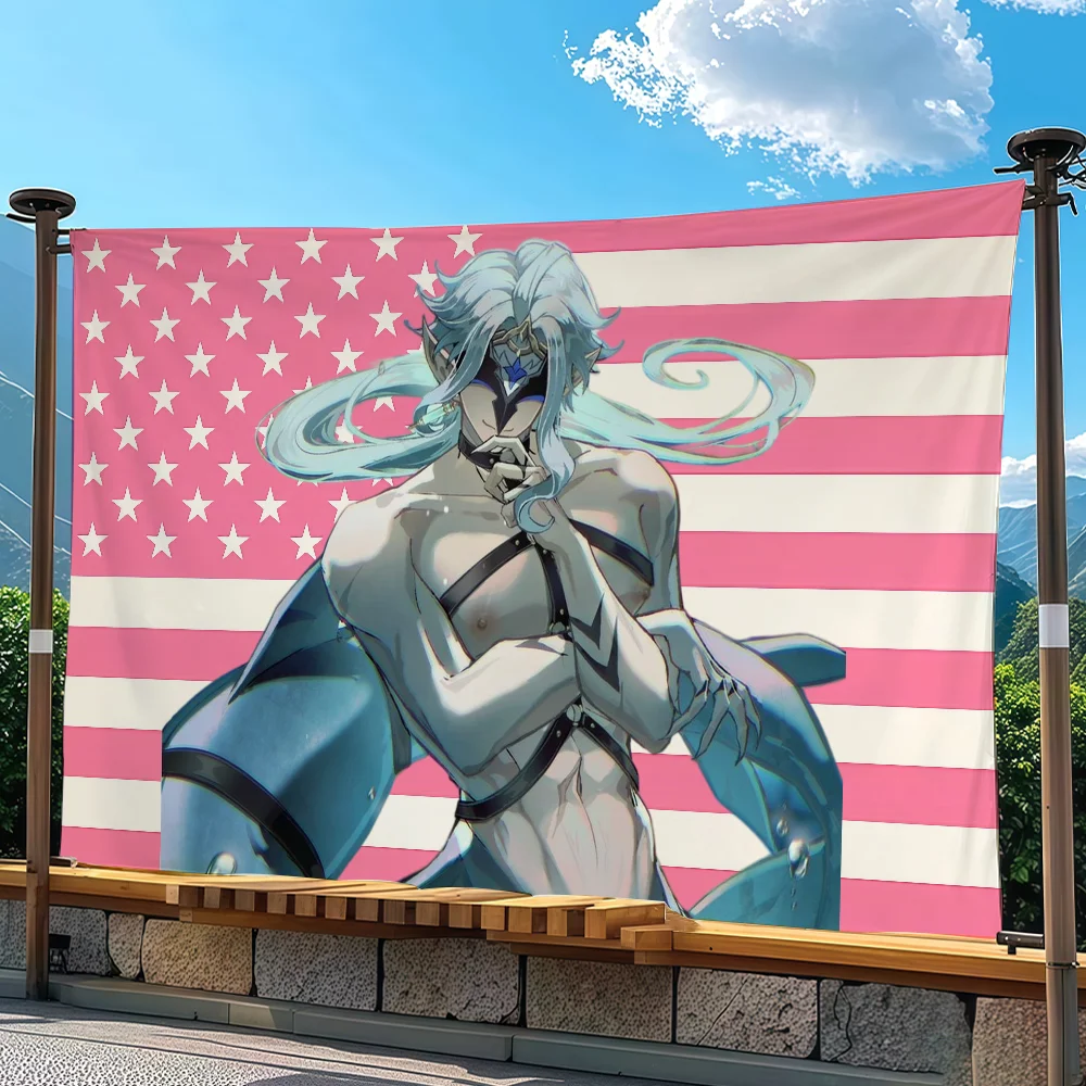 Game Genshin Impact Il Dottore flag Advertising Banner for Camping Decoration Outdoor & Garage Wall Hanging Decorations