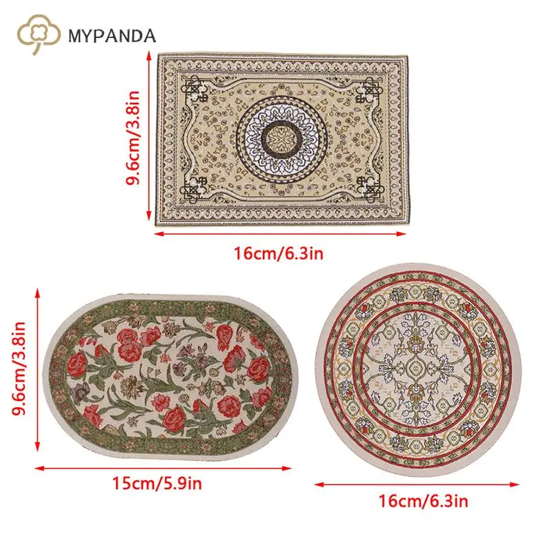 1pc 1:12 Dollhouse Miniature Floor Rug Cover Carpet Floor Mat Model Bedroom Living Room Decor Toy Doll House Accessories