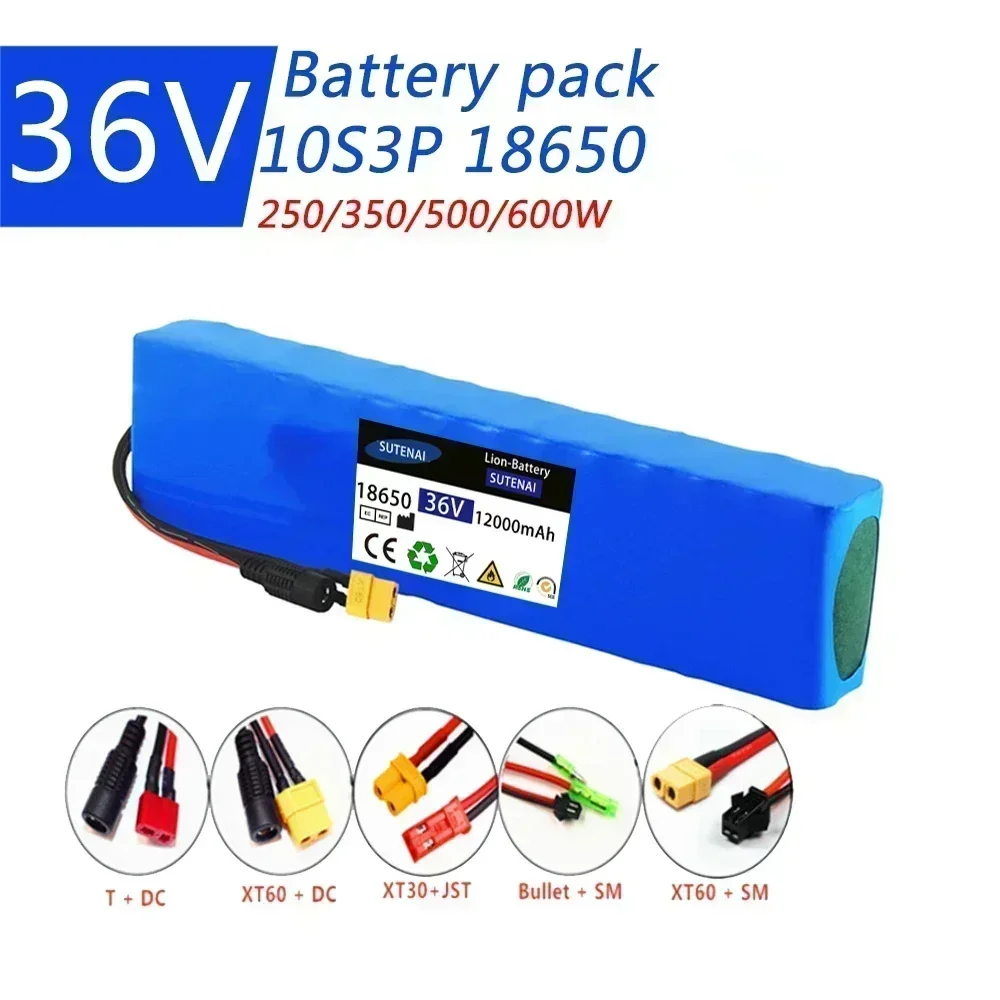 

SU 36V 10.5Ah Battery ebike Battery Pack 18650 Li-ion Batteries 10S3P 350W 500W For High Power Electric Scooter Motorcycle Scoot