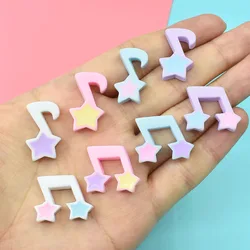10Pcs Resin Star Music Eight Note Sign DIY Phone Case Hair Clip Decorative Accessories Creative Water Bottle Long Nail Art Charm