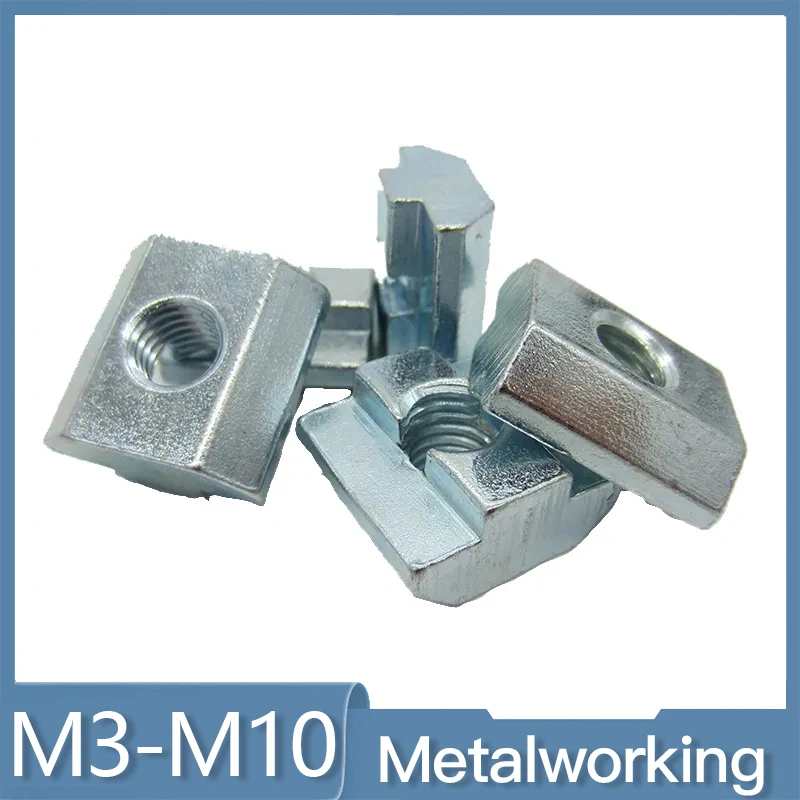 

M3 M4 M5 M6 M8 M10 T Block Square Nuts T-Track Sliding Hammer Nut for Fastener Aluminum Profile EU20 EU30 EU40 EU45