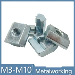 Tuercas cuadradas de bloque en T, M3, M4, M5, M8, M10, martillo deslizante t-track para sujetador, perfil de aluminio EU20, EU30, EU40, EU45