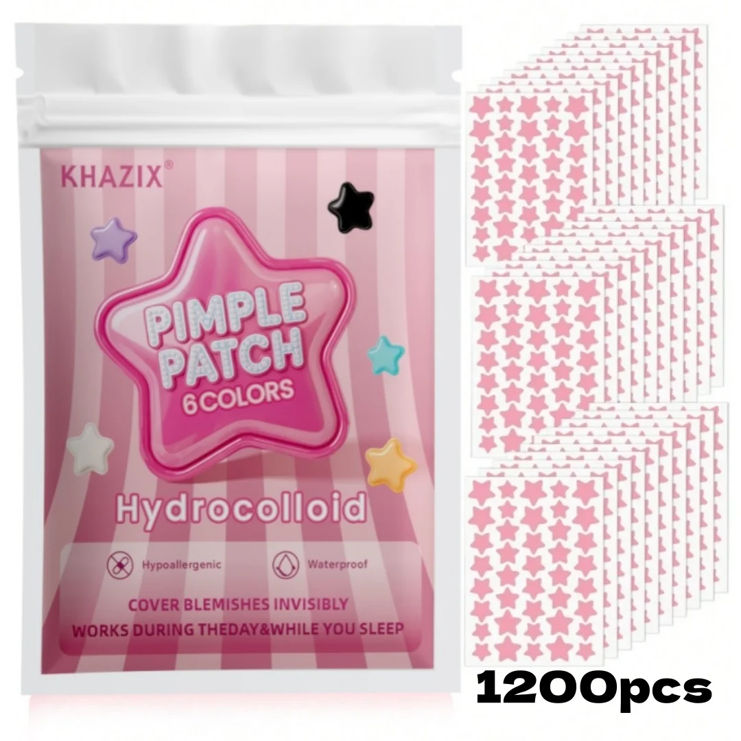 1200 PCS pieces of multi-color star acne patches, facial acne patches, concealer acne patches, and pimples patches, ultra-thin