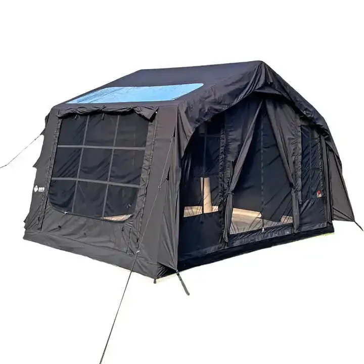 

Black Luxury Air Tent for Multi-Occupant Waterproof Outdoor Glamping with Extendable Cotton and Inflatable Design