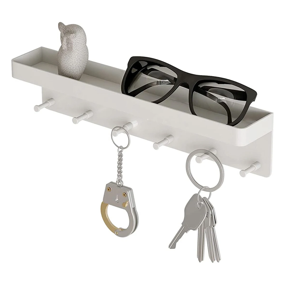 Wall-Mounted Shelf Sundries Organizer Hanging Storage Key Rack Stand Home Decorative Storing Hanger Key Towel Holder Key Board