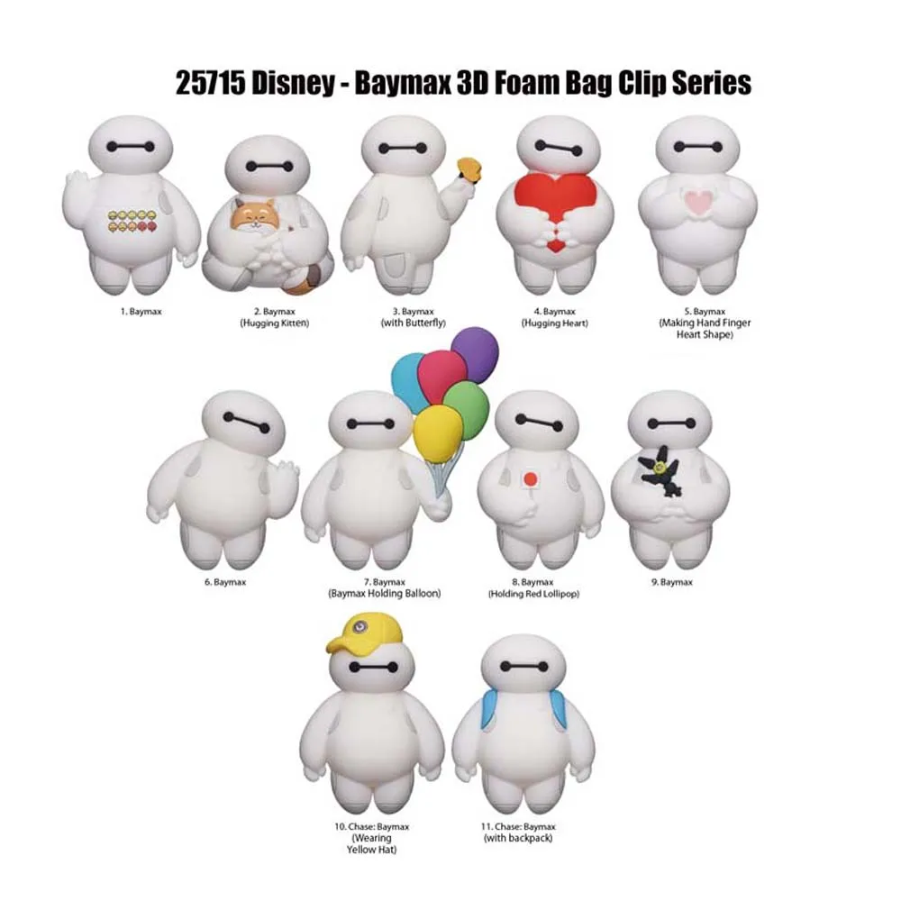 1PC Disney Officially Licensed Big Hero 6 Baymax Mystery Bulk Bag Clip Characters Random one Keychain Gifts Friends Family