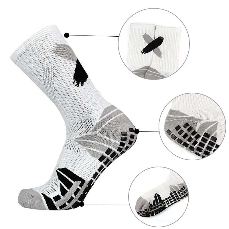 2023 New heel X non-slip soccer socks Men wome non-slip football basketball sports grip socks 38-45 calcetines hombre futbol