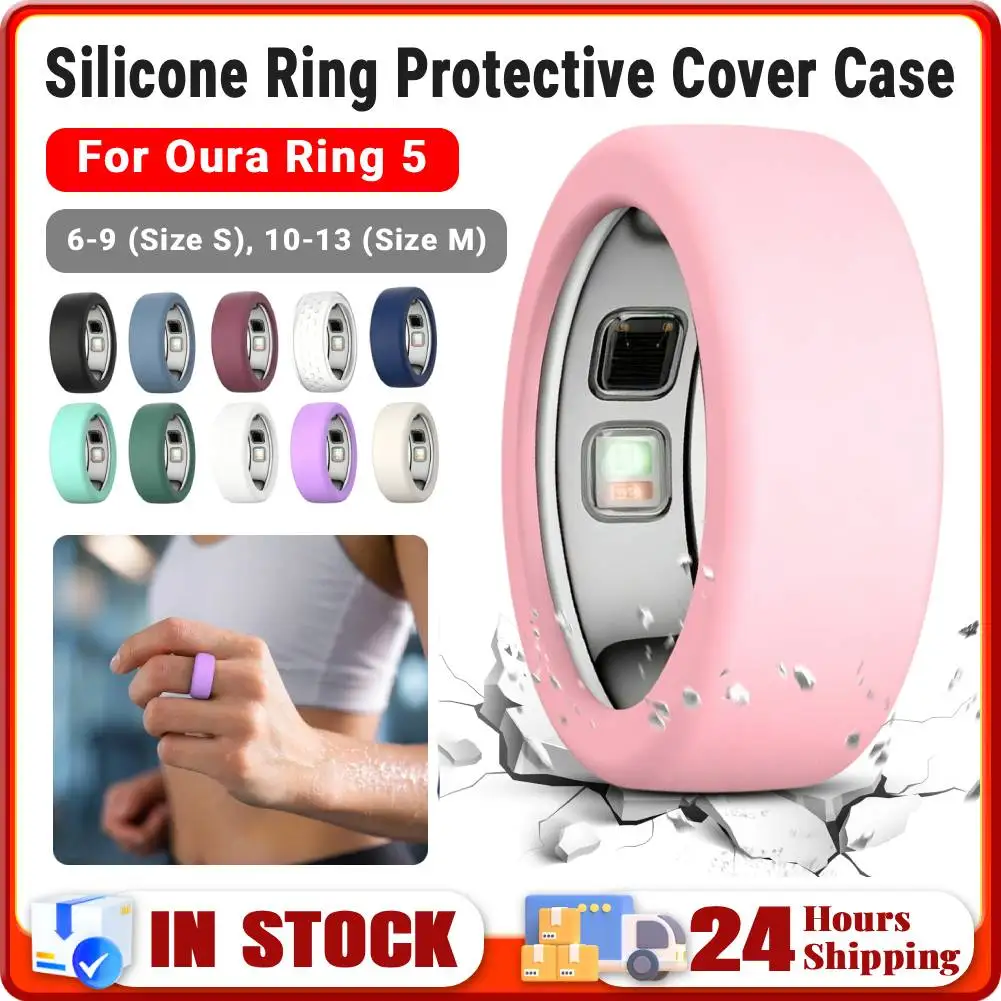 Silicone Ring Protective Cover for Smart Ring 5, Scratch Resistant Ring Guards Soft Case, for Men Women Working Out Gym Accessor
