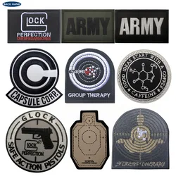 Glock Target Shooting tessuto ricamato Patch CAPSULE CORP Tactical Outdoor zaino Morale Badge toppe in ferro per abbigliamento fai da te