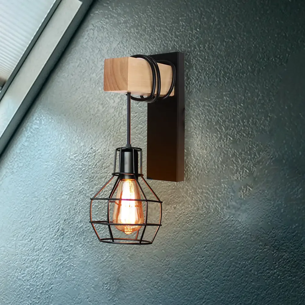 Imagem -05 - Industrial Led Vintage Wall Light Retro Lamp Shade Fixture Iron Loft Cafe Bar Luzes Ajustáveis Sconce Wandlamp Decoração