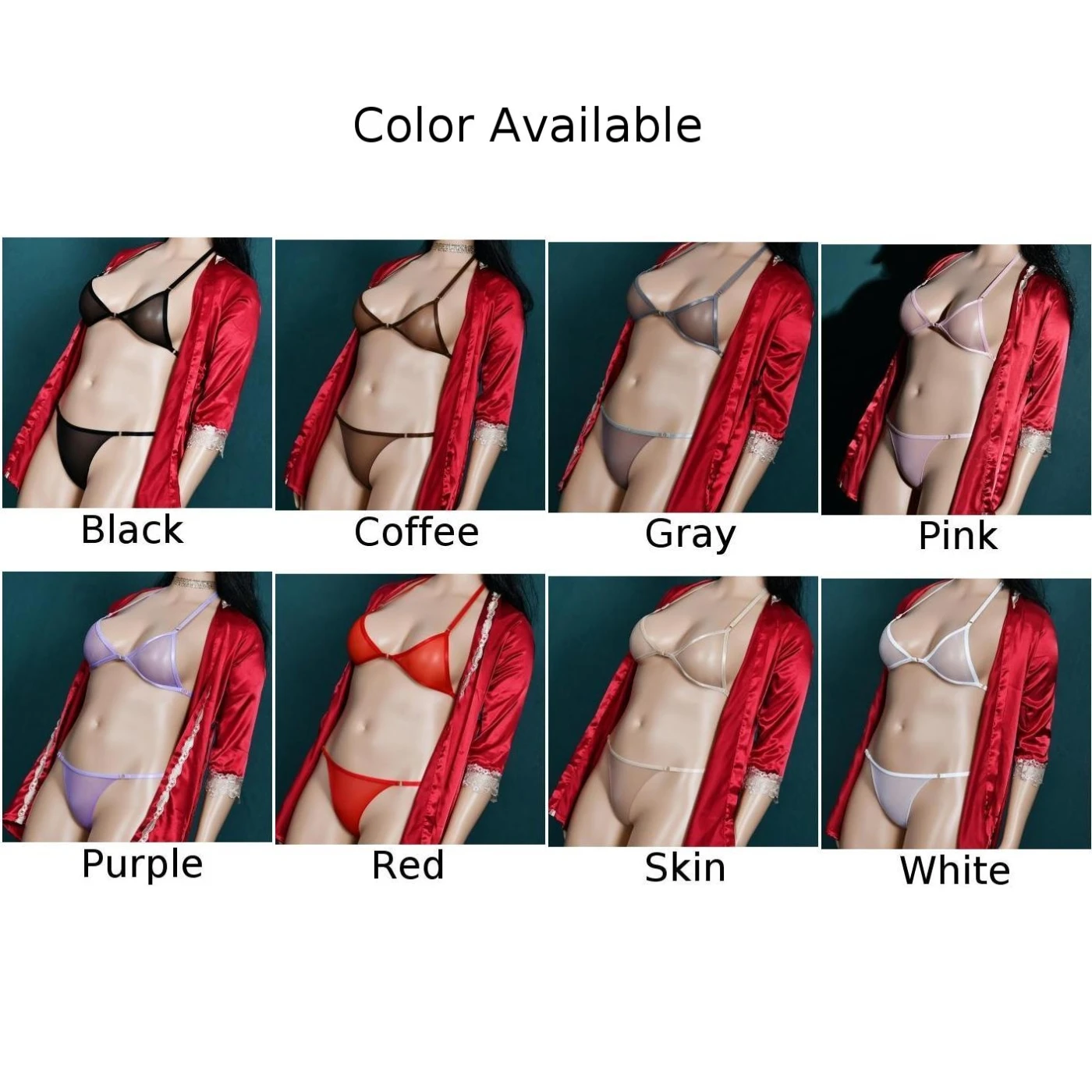 One Size Bra Panties Set Underwear Unlined Women Ladies Lingerie Nylon See-through Underpants Sale New Practical