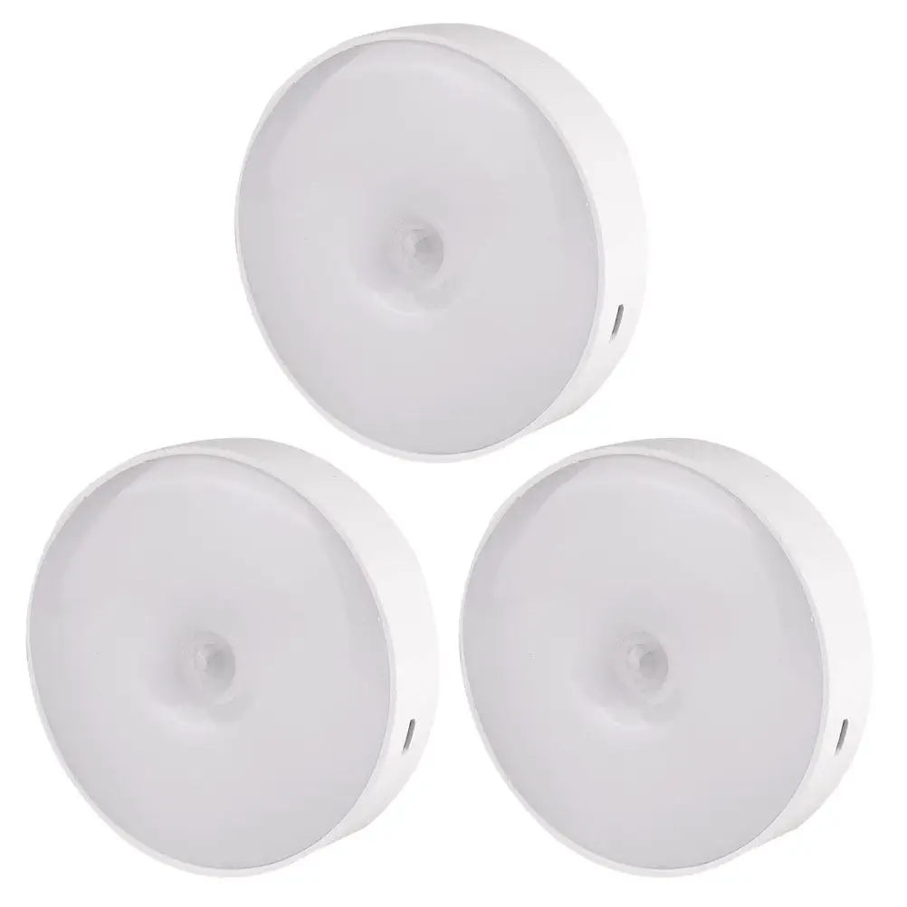 

3Pcs LED Night Lamp with Human Body Sensor Motion Activated Light for Bedroom Cabinet Stairs Corridor Auto Induction Sleeping