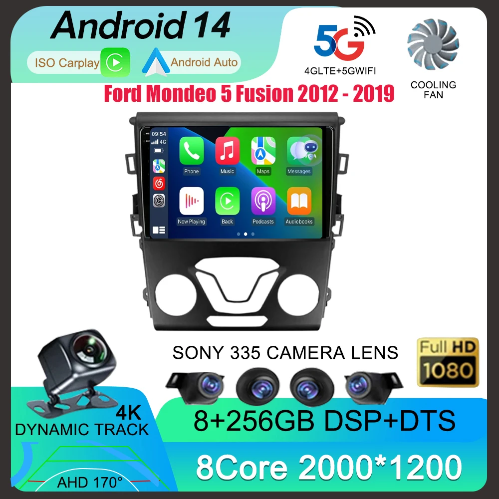 

Android 13 Carplay Auto 4G WIFI GPS For Ford Mondeo 5 Fusion 2012-2019 Car Radio Multimedia Player Video Stereo Head Unit 2din