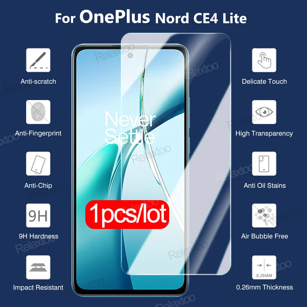 Tempered Glass For OnePlus Nord CE4 Lite 5G HD Film One Plus 1+ NordCE4 CE4Lite  2024 6.67 inches Screen Protector Anti Scratch