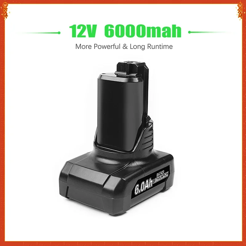 

For Bosch BAT420 12V 6.0Ah Li-ion Replacement Battery for Bosch BAT412 BAT413 BAT414 10.8V Battery Cordless Power Tools