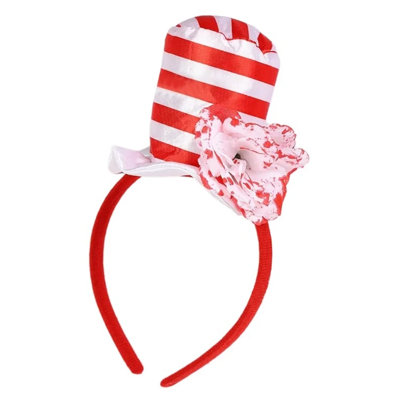 Krwawy Halloween kapelusz wiedźmy opaska do włosów kwiatkiem dla kobiet mężczyzn Cosplay nowość czarodziej czapki pałąkiem