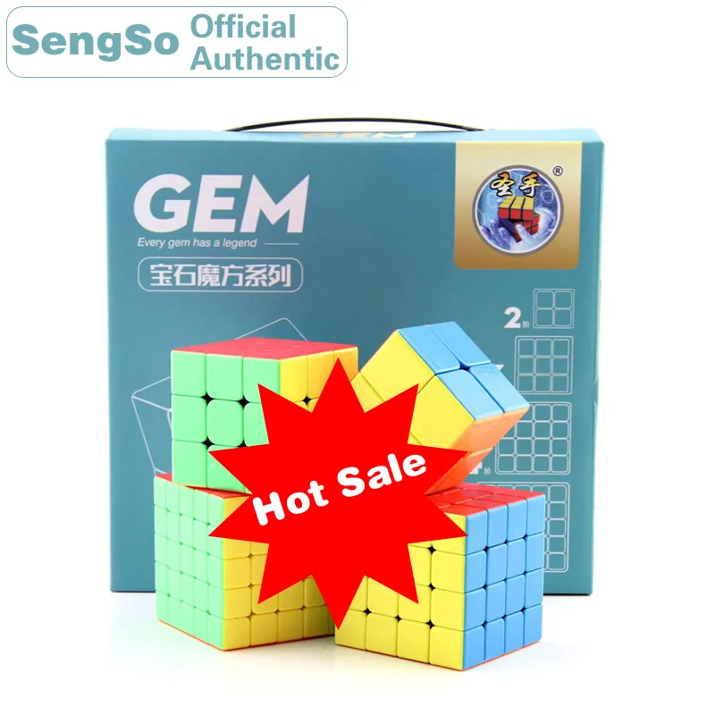 

ShengShou GEM Gift Pack Magic Cube 4 sets pcs 2x2x2 3x3x3 4x4x4 5x5x5 Neo Speed Cube Puzzle Antistress Toys For Children