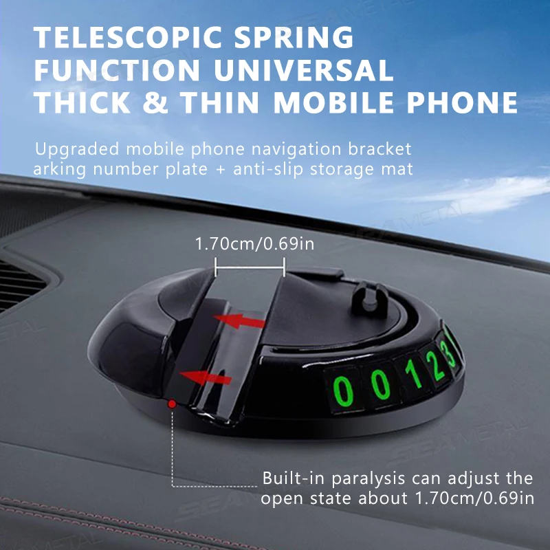 2 in 1 Dashboard Anti Slip Mat with Phone Mount 360-Degree Rotation Car Phone Holder Non-Slip Adhesive Mat for Car