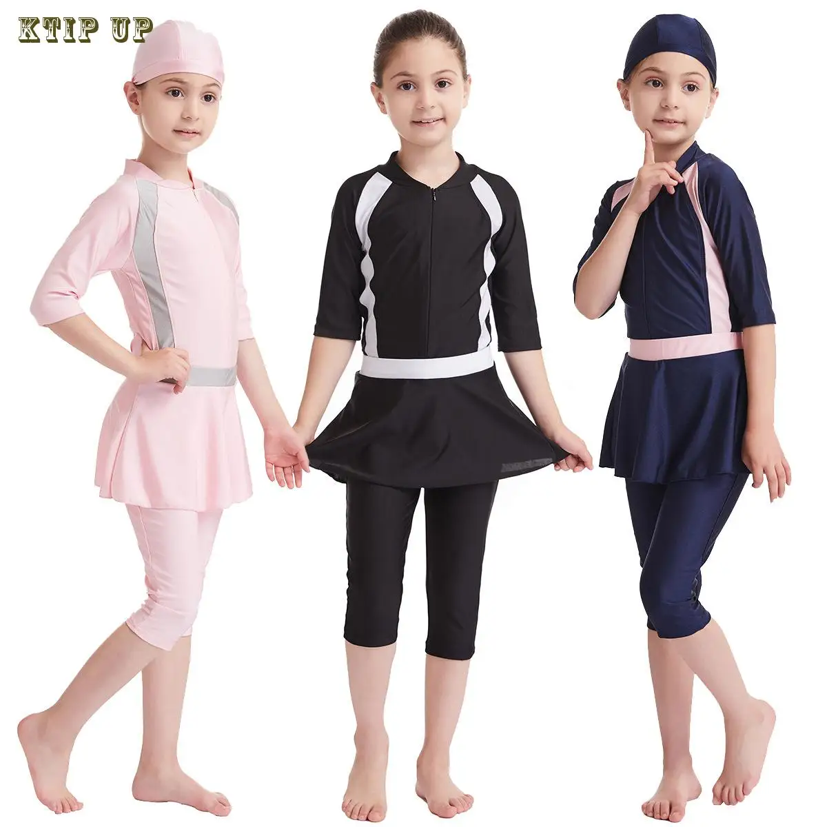 

3pcs Girls Muslim Swimwears Baby Swim Long Swimsuits Islamic Children Arab Islam Beach Wear Kids Swim Suits Burkinis Surf Pants