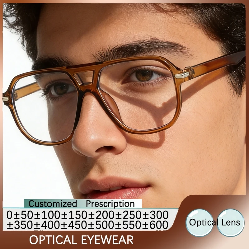 Big Big Size Eyeglass Frames Man Myopia Glasses Double Beams Optical Lenses With Recipe Women Reading Spectacles - Aliexpress Deal