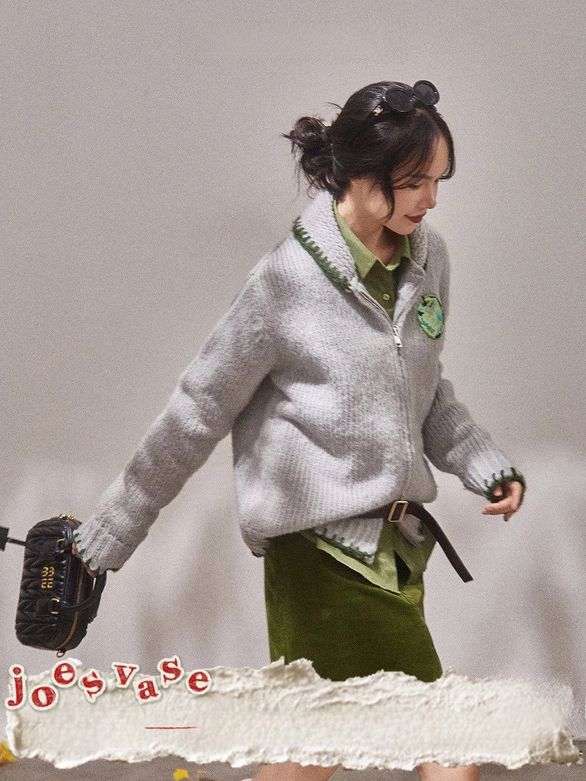 

Белый вязаный кардиган с вышивкой для женщин, осенняя новинка Sle с цветочным узором Vase ×LAB Yunqi Commute Sle