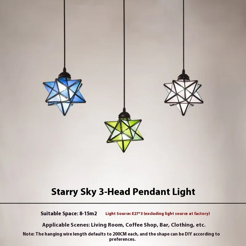 

Lighting, Restaurant, Retro Creative Network, Coffee Shop, Bar, Clothing, Lighting, Starry Sky, 3-Head Pendant Lamp
