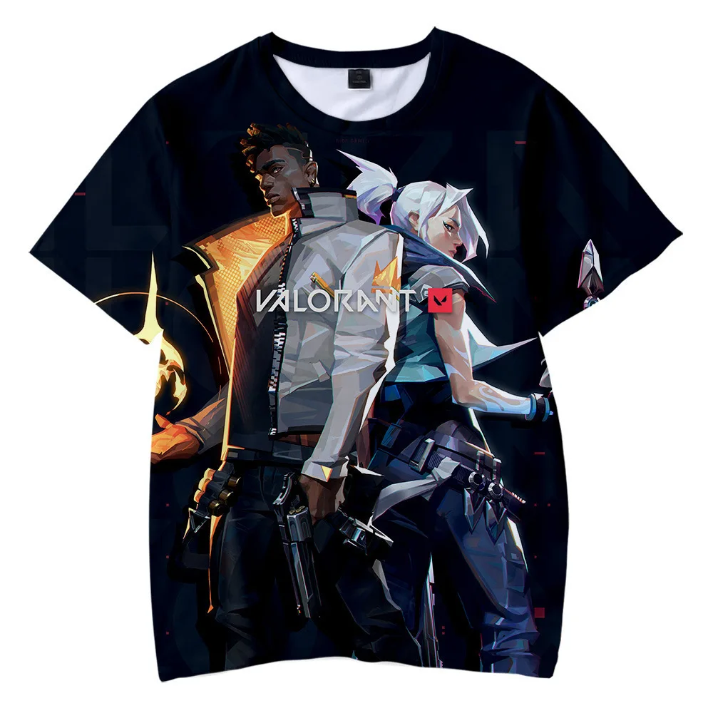 Hot Game Valorant 3D Print T Shirt for Kids Aldult Phoenix Sage Sova Viper Jett Raze Killjoy Skye Yoru Cypher Cosplay Costume