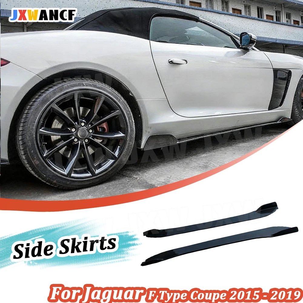 

JXWANCF 2PCS/Set for Jaguar F Type Coupe 2 Door 2015-2019 Carbon Fiber Side Skirts Apron Extension Lip Car Accessories Body Kits