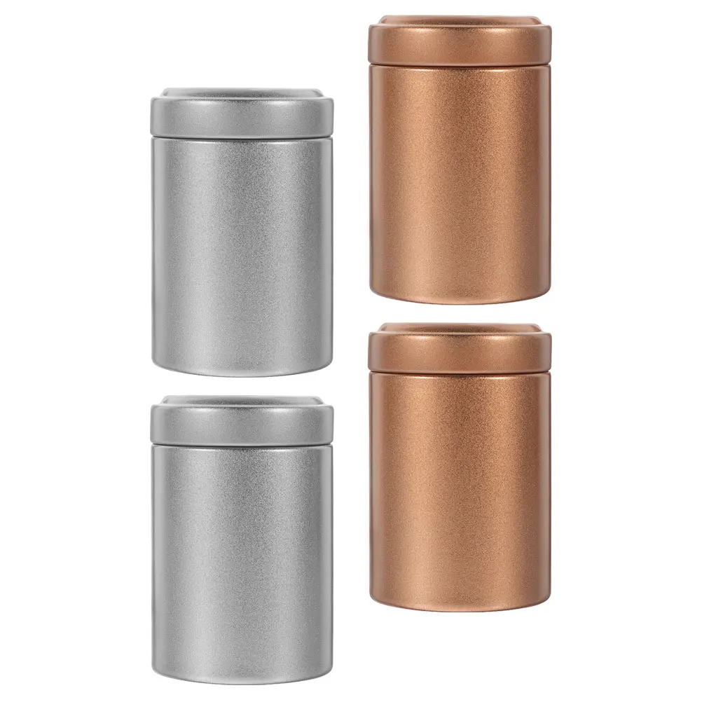 

4pcs Tea Canister Metal Containers for Green Tea Loose Leaf Airtight Storage Portable Mini Household Kitchen Tin Boxes