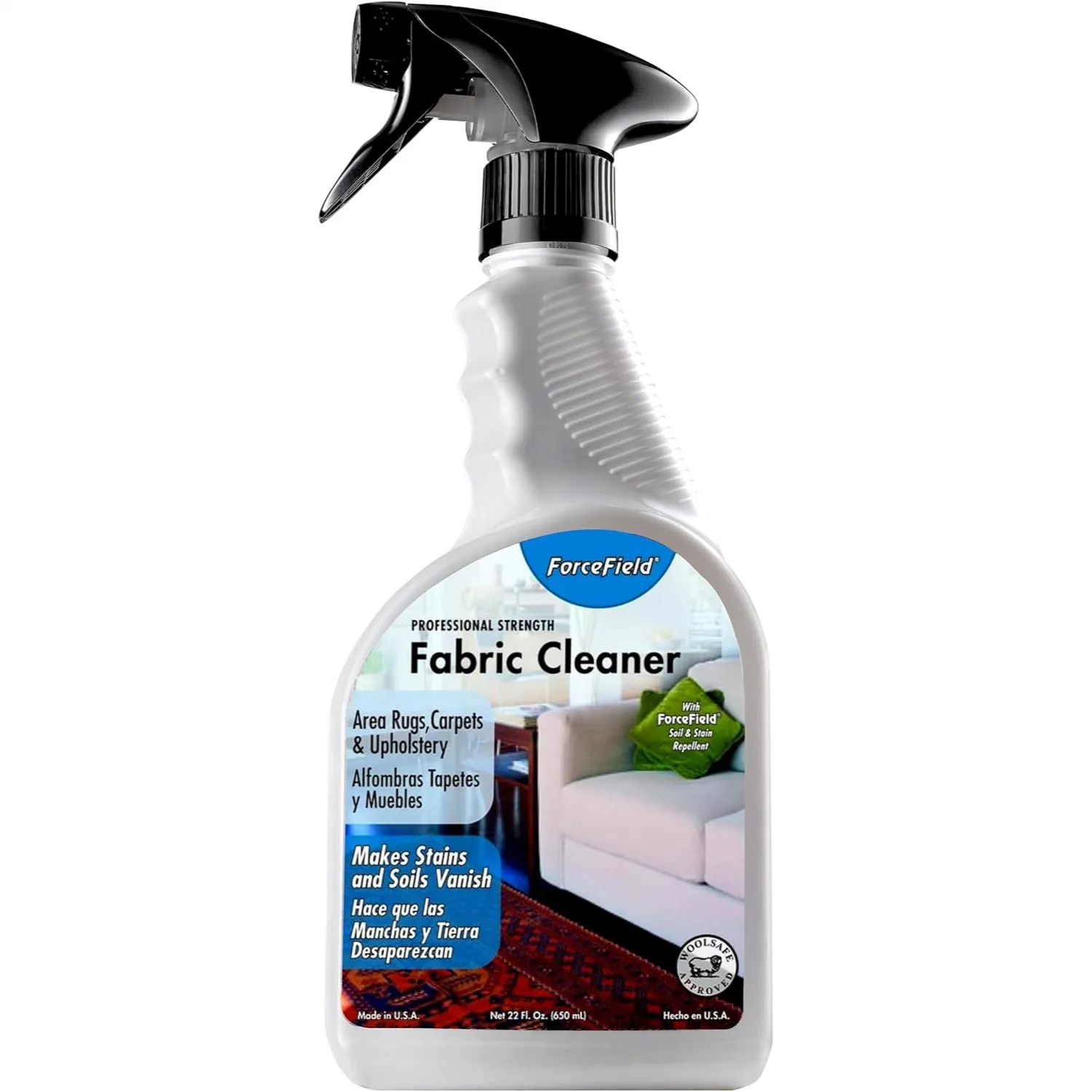 

Fabric Cleaner Professional Strength, Deeply Penetrates Water Safe Fabrics for Upholstery, Clothing, Rugs & Carpeting - 22oz