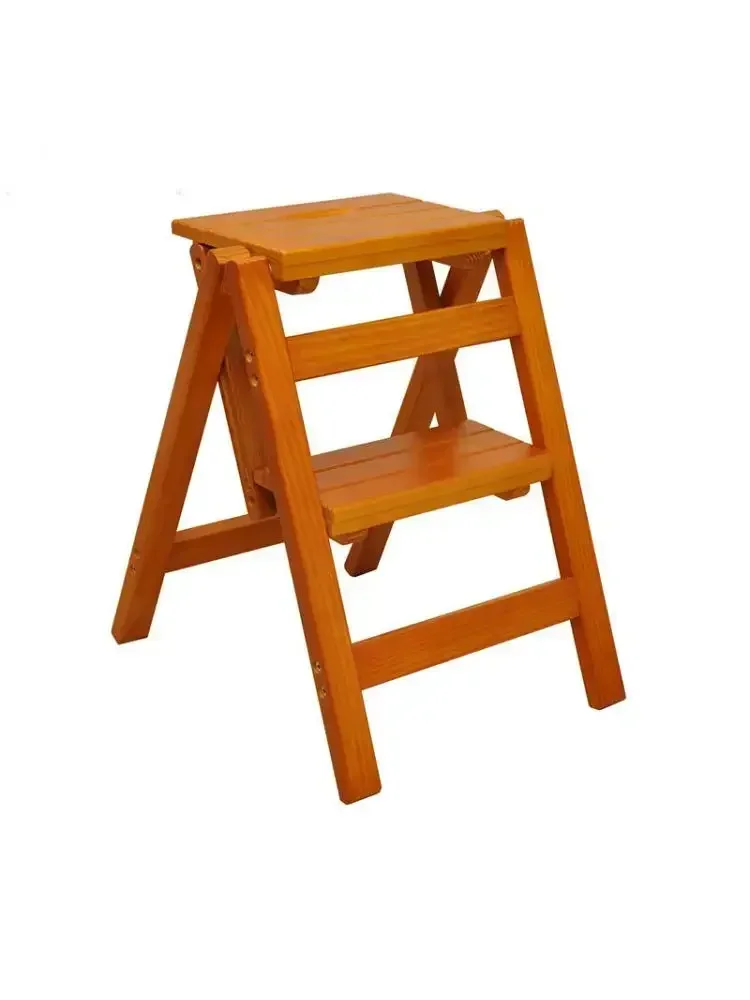 For Household multi function folding ladder stool solid wood ladder ascending platform step stool dual purpose rack stair chair