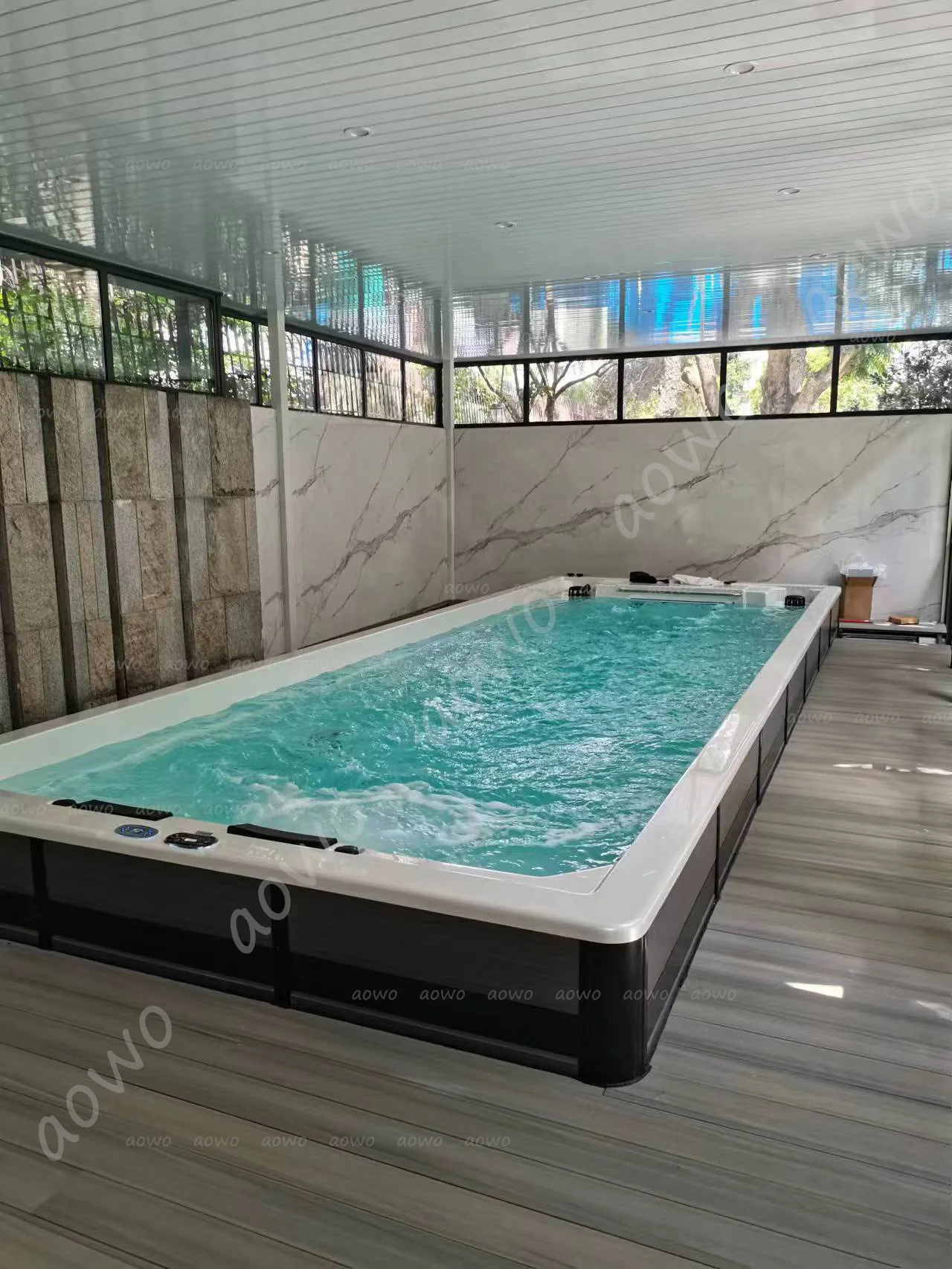 8m Endless Swim Spa Pool Hot Tube Outdoor Adjusted Training System whirlpool Pool Outdoor Massage Bathtub Sand Filter Spa Pool