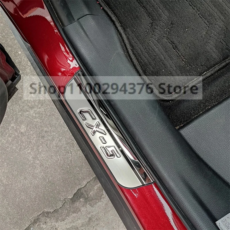 For Mazda CX5 Door Sill Pedal Accessories Auto Threshold Protector Scuff Plate Car Sticker Trim Styling 2022 2019 2020 2017 2018