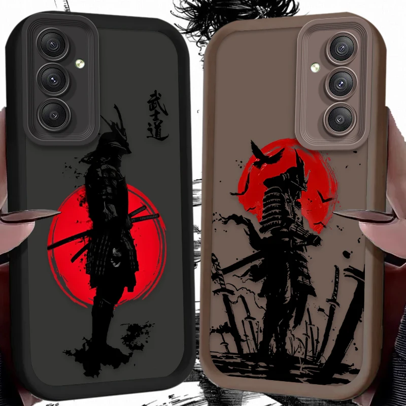 Japanese Samurai Martial Case for Samsung Galaxy S24 S23 S22 S21 Ultra Plus FE A54 A34 A14 A73 A53 A33 5G Soft Silicone Cover